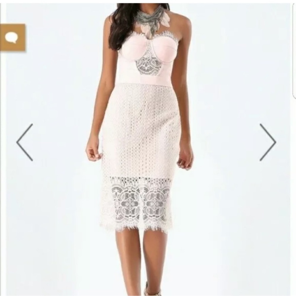 NEW Bebe Blush Strapless Midi Dress